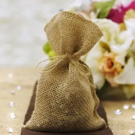 10 Pack 4" Natural Jute Mini Burlap Sack Wedding Party Favor Bags