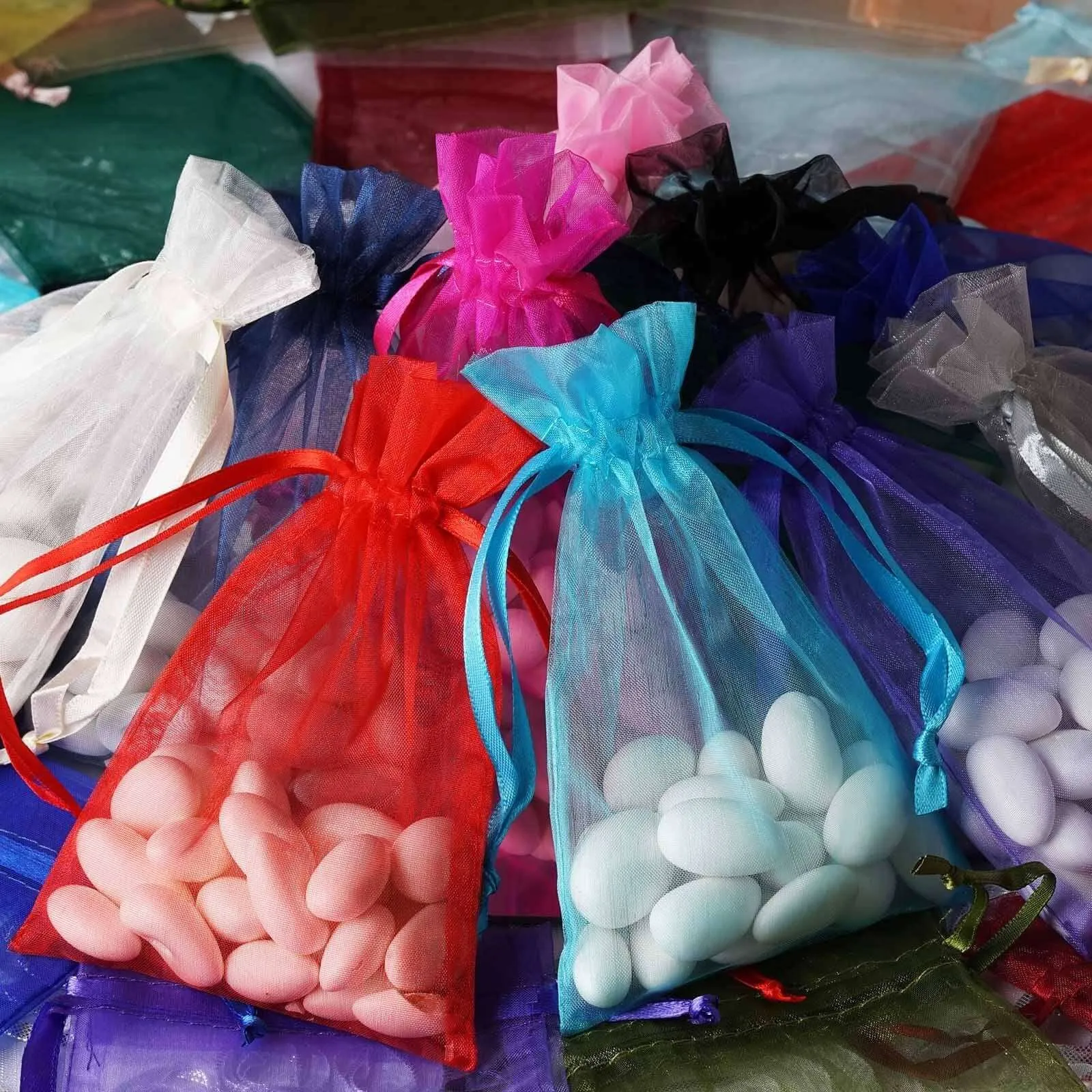 10 Pack 4"x6" Mint Organza Drawstring Wedding Party Favor Gift Bags - Clearance SALE