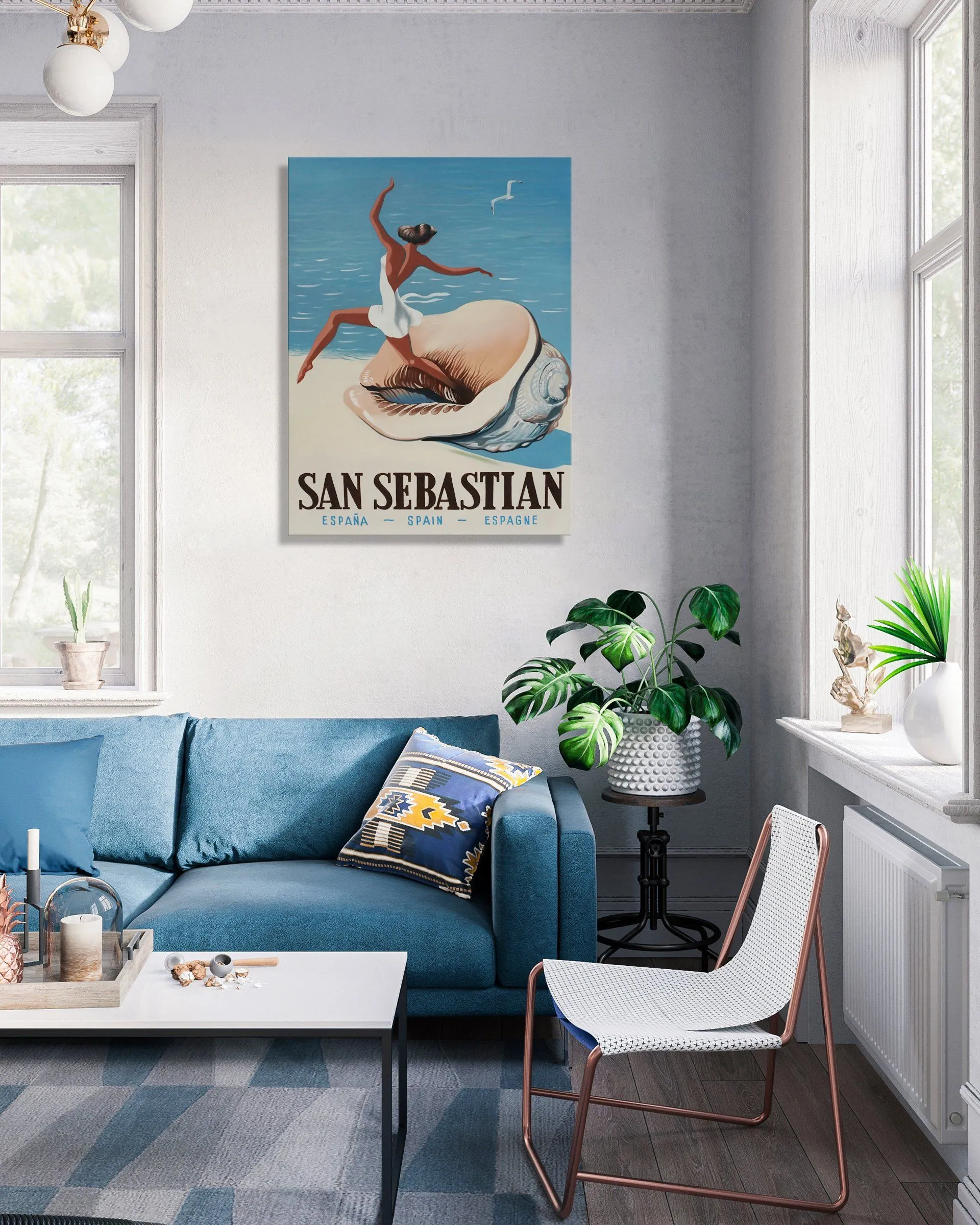 100% handmade Vintage Poster SAN SEBASTIAN 36x48Inch (90x120cm)