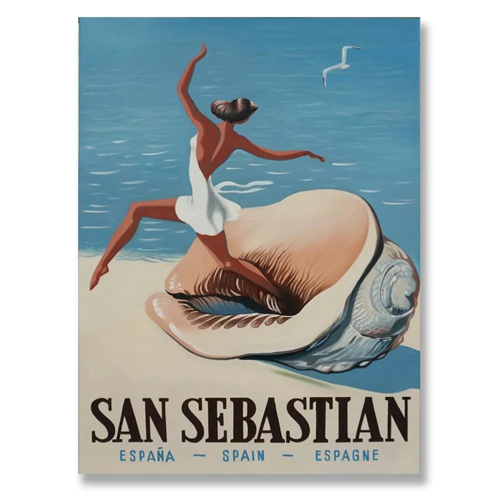 100% handmade Vintage Poster SAN SEBASTIAN 36x48Inch (90x120cm)