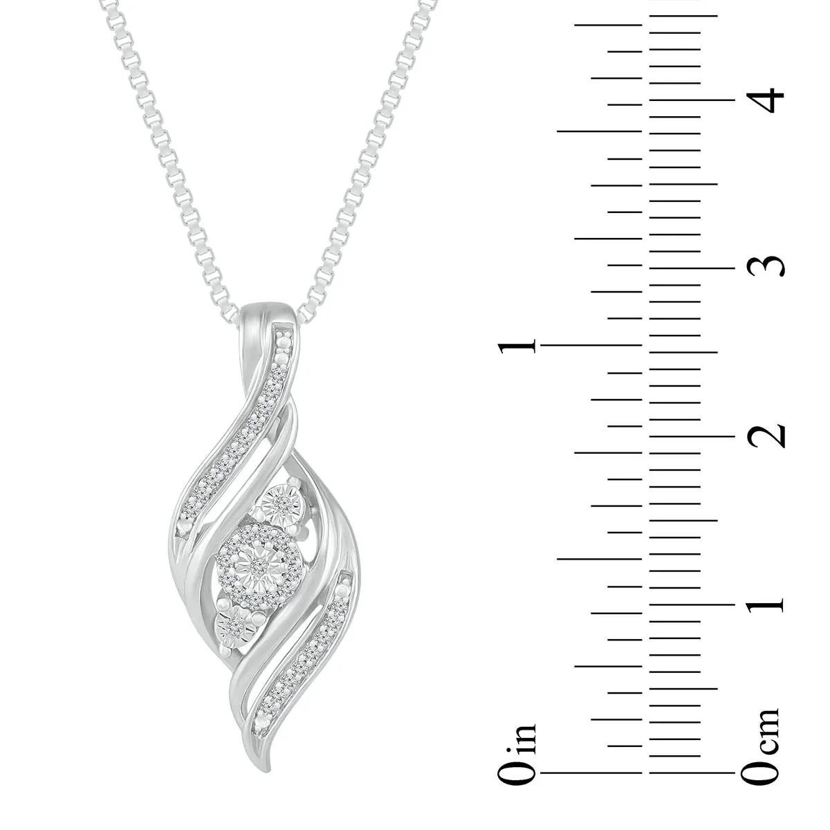 1/10 CTW Diamond Fashion 18-inch Pendant in Sterling Silver