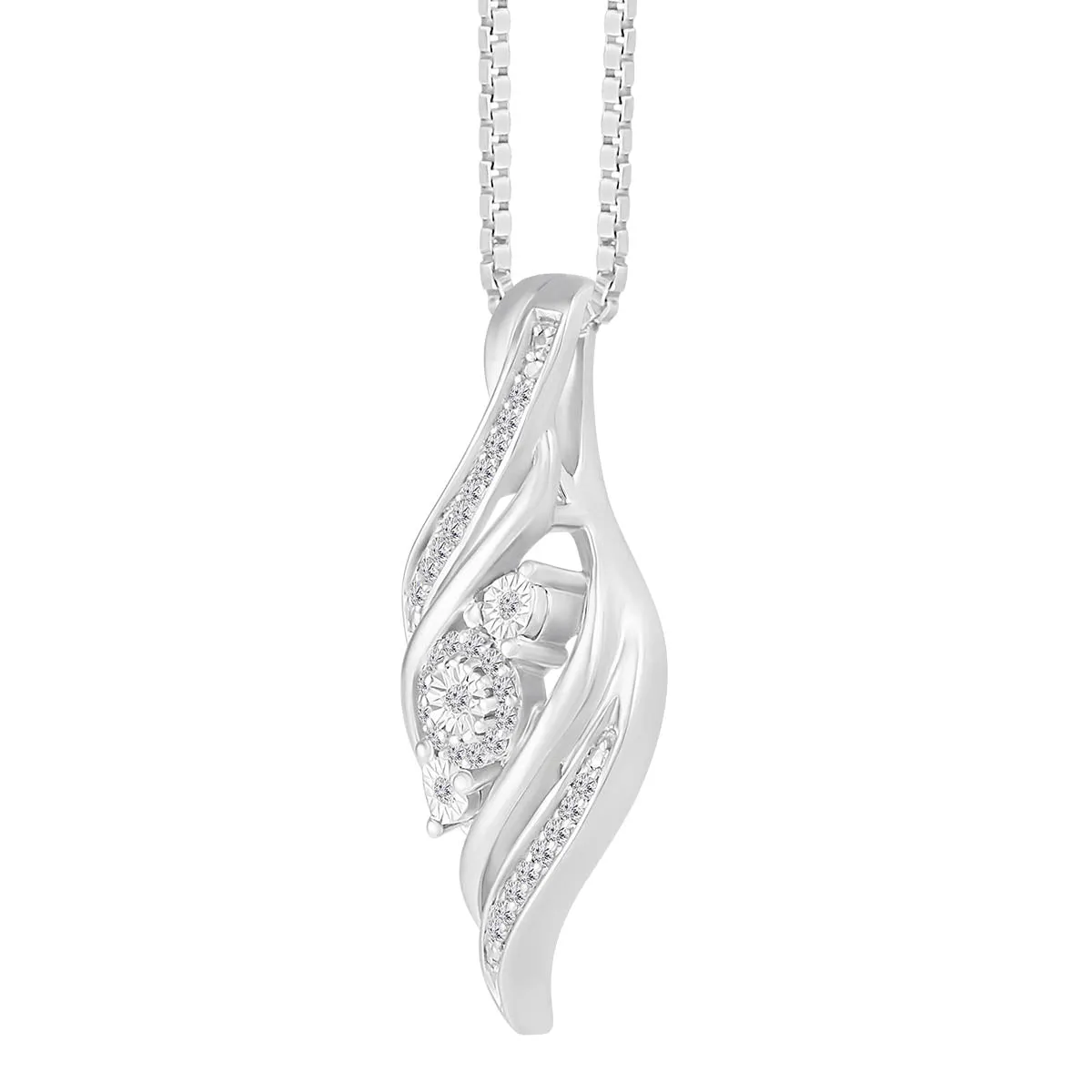 1/10 CTW Diamond Fashion 18-inch Pendant in Sterling Silver