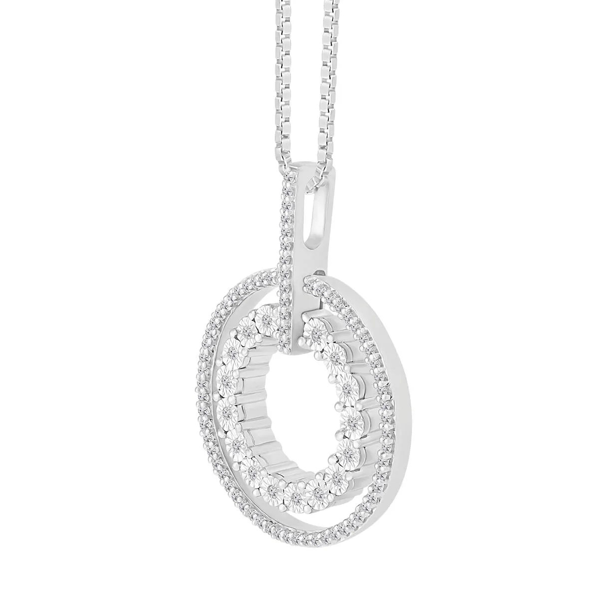 1/5 CTW Diamond Circle 18-inch Pendant in Sterling Silver