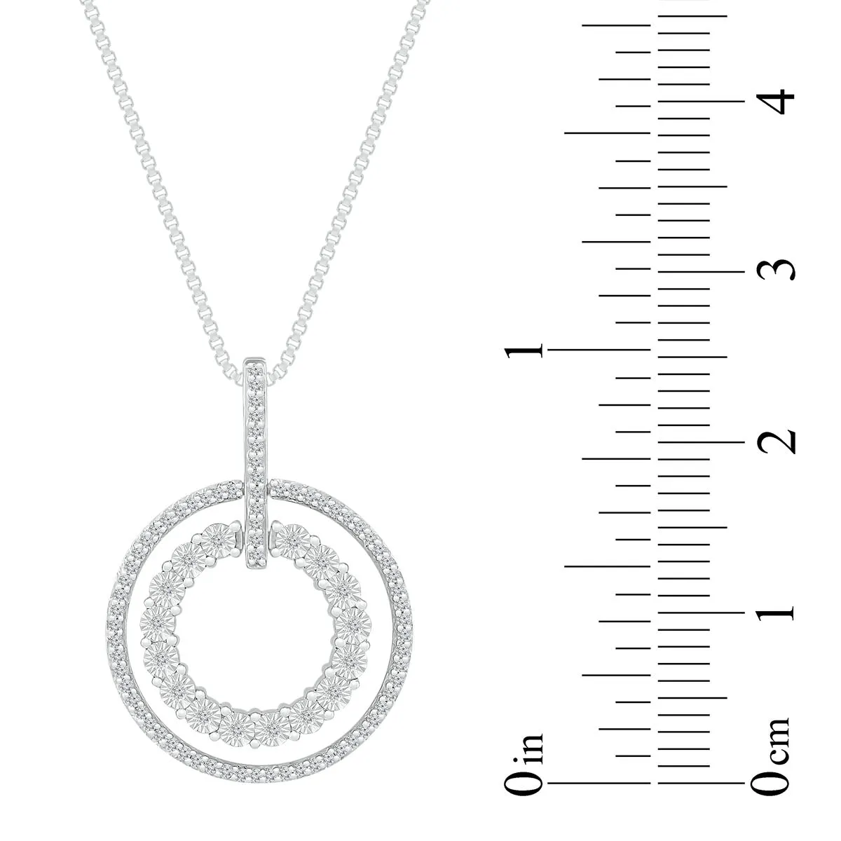 1/5 CTW Diamond Circle 18-inch Pendant in Sterling Silver