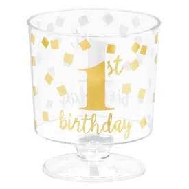 1st Birthday 59ml Mini Clear Pedestal Cups Pack of 30