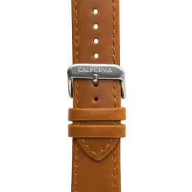 22mm Leather Brown Silver