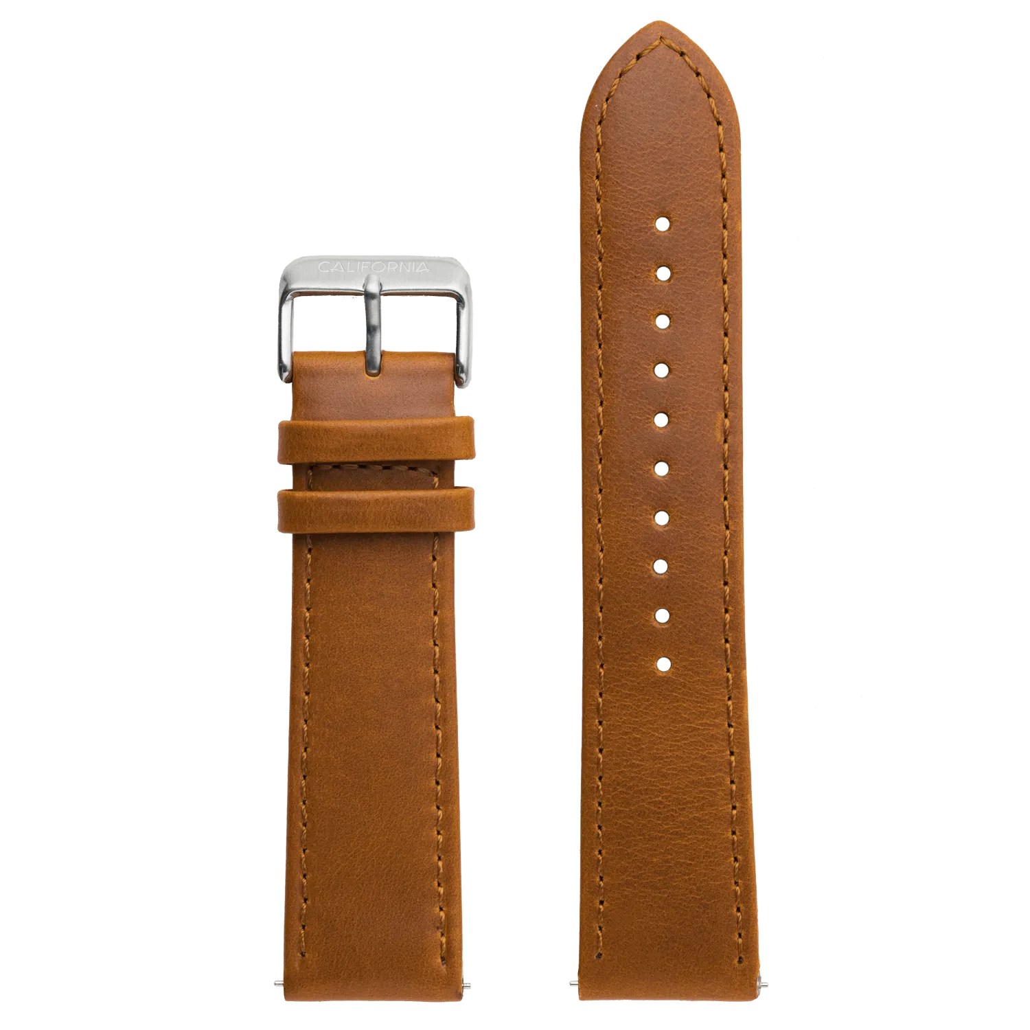 22mm Leather Brown Silver