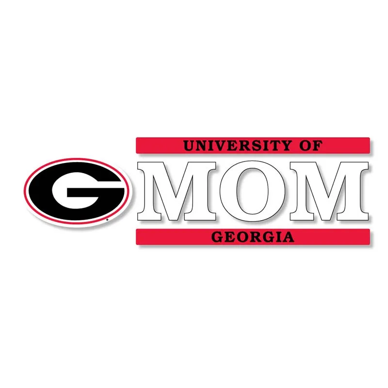 6 inch UGA Mom Stacked Decal