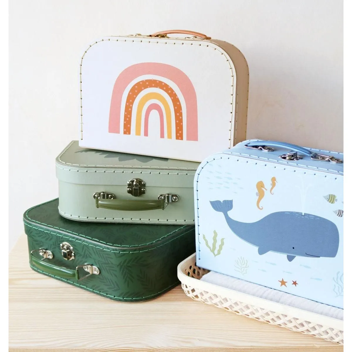 A Little Lovely Company Suitcase Set: Rainbows