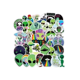 Aesthetic Spaceship Rainbow Alien UFO Astronaut Stickers