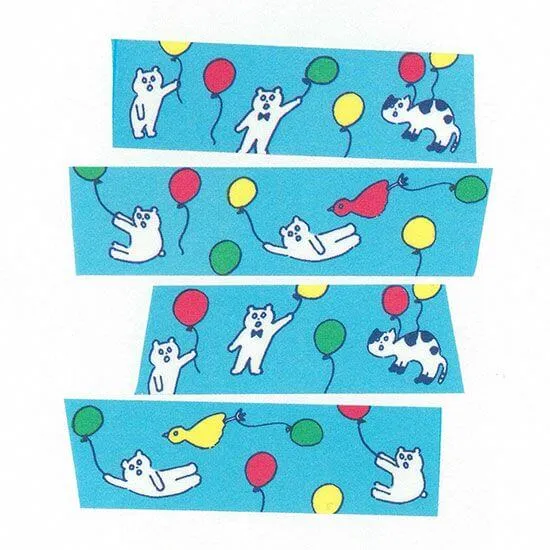 AIUEO Washi Tapes - Kuma Balloon