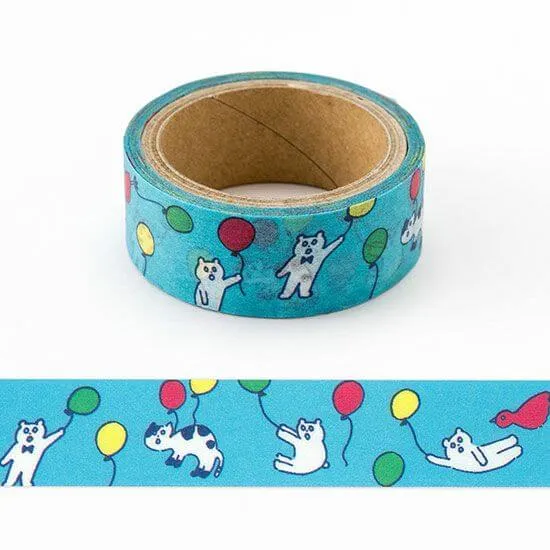 AIUEO Washi Tapes - Kuma Balloon