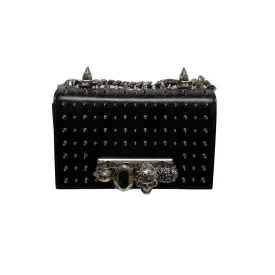 Alexander McQueen/Bag/Leather/BLK/SPIKED W BRASSKNUCKLES