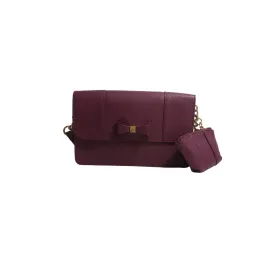 Anne Klein Purple Shoulder Bag With Small Pouch | Brand New |