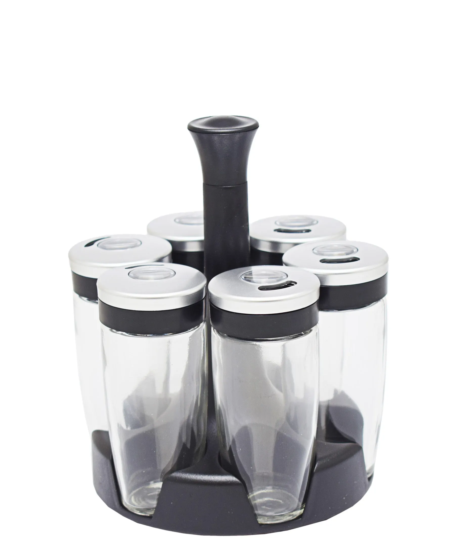 Aqua 6 Piece Spice Rack - Black