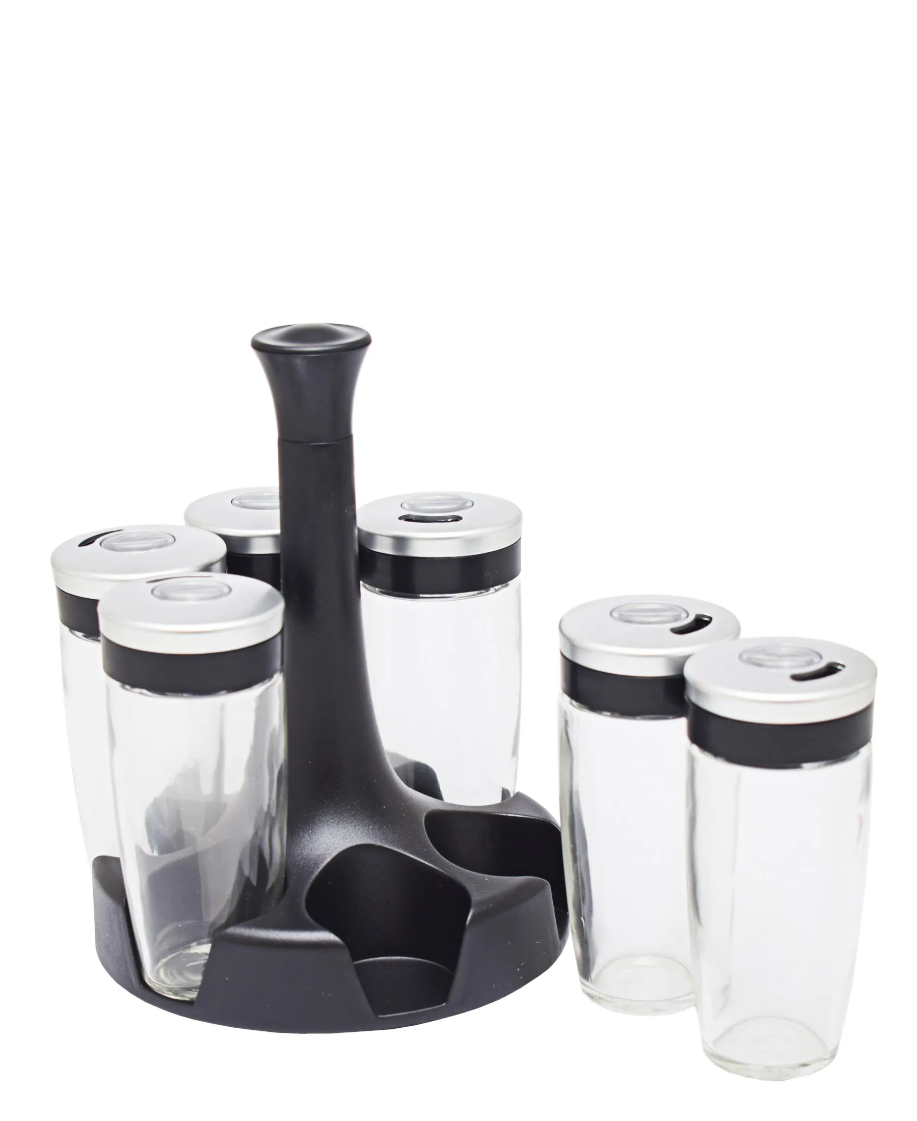 Aqua 6 Piece Spice Rack - Black