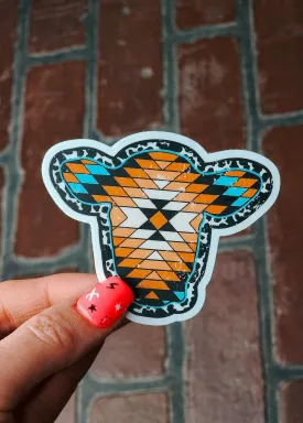 Aztec Cow Sticker