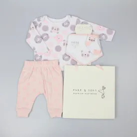 Baby Girls 4pc Gift Set - Pink Panda (PK6) (0-6M) E13332