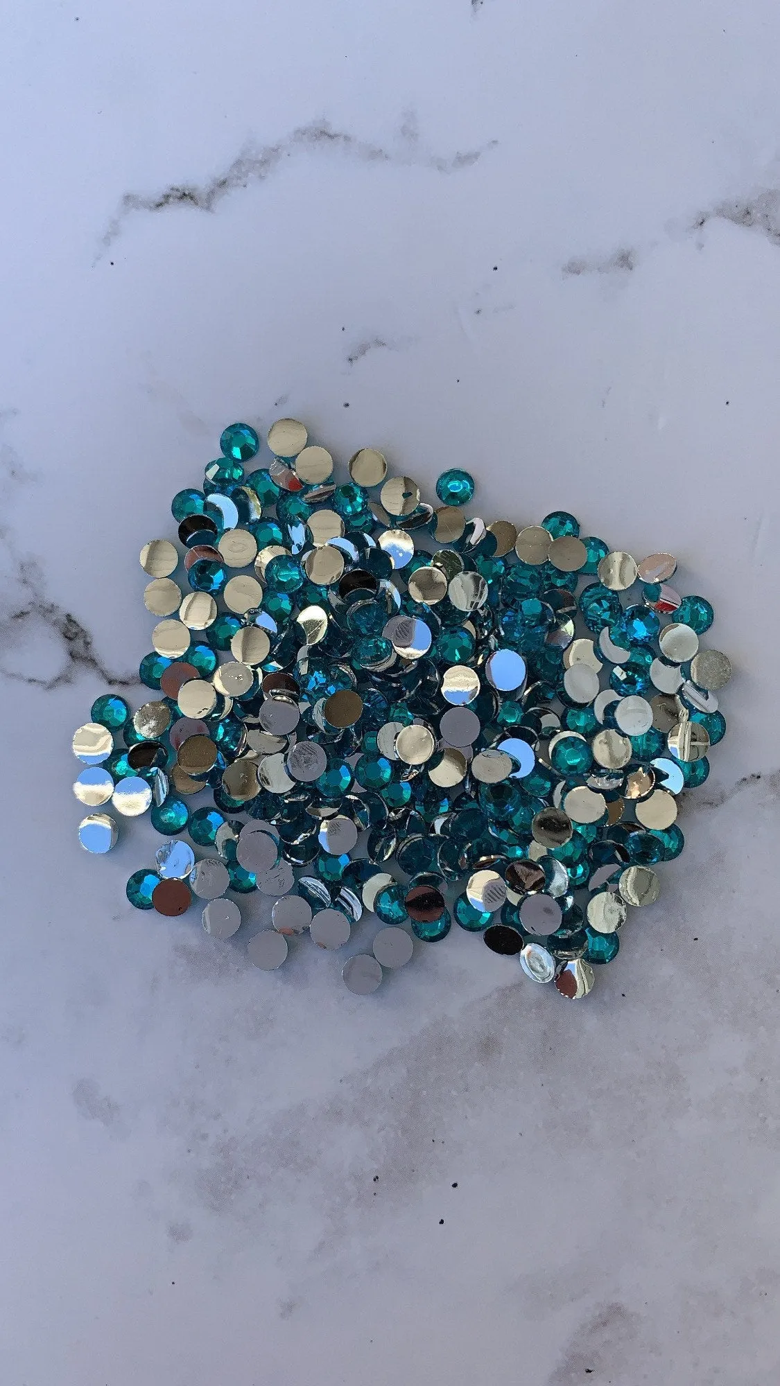 Beach. Turquoise 5mm 4mm rhinestones beads