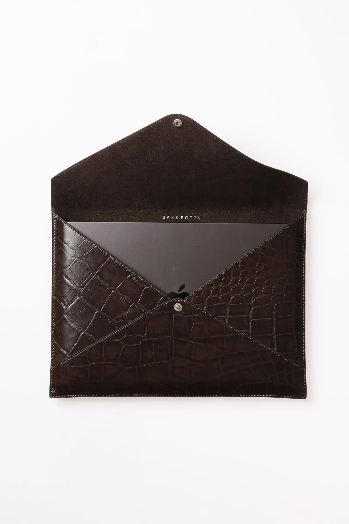 Big Envelope Bag — Brown Croco