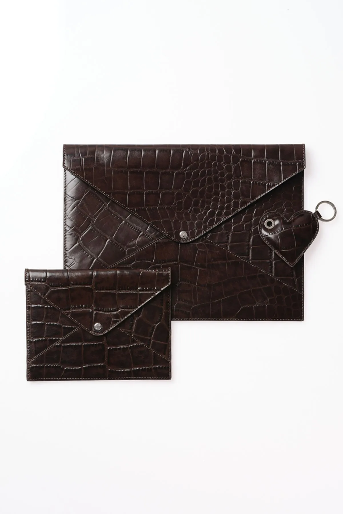 Big Envelope Bag — Brown Croco