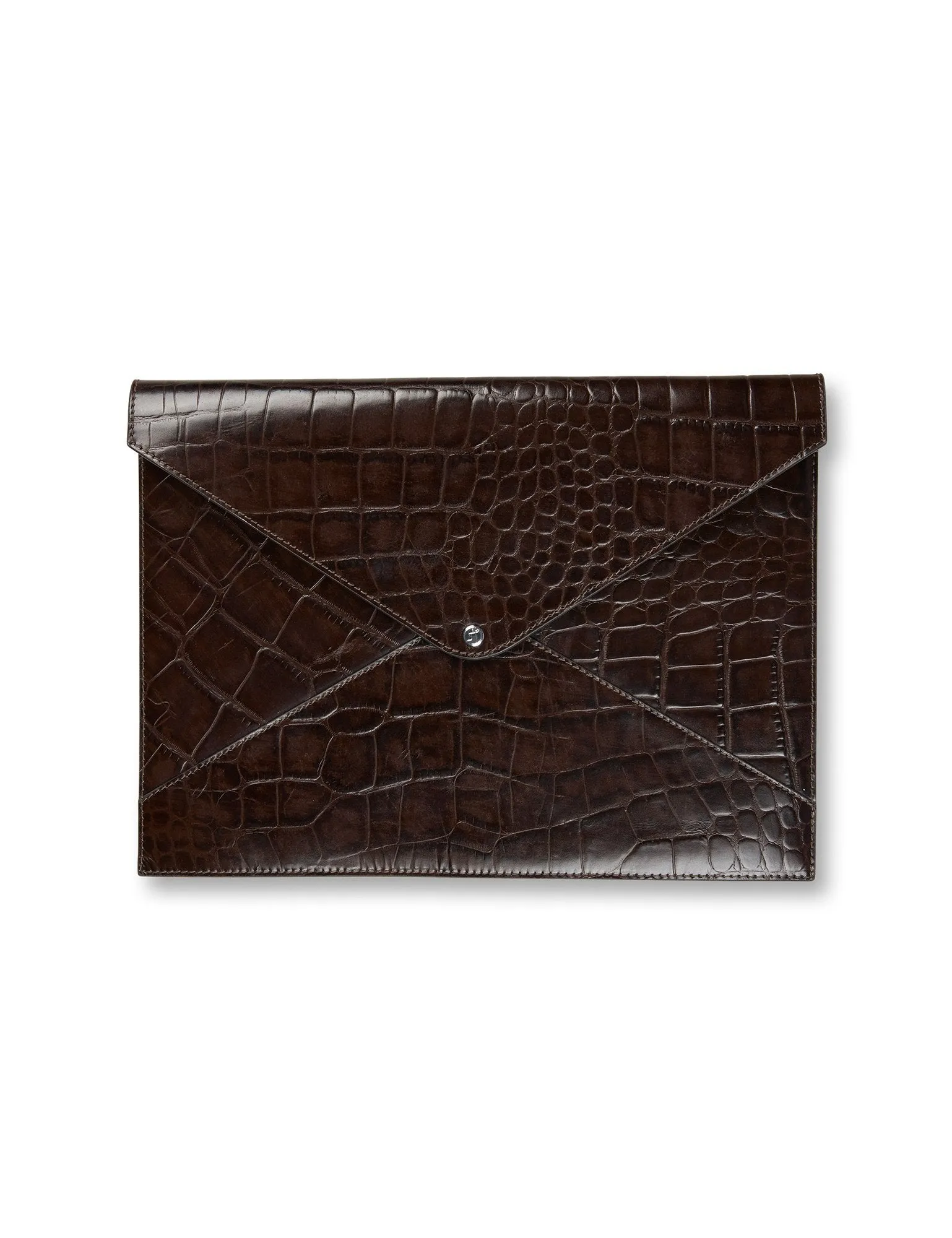 Big Envelope Bag — Brown Croco