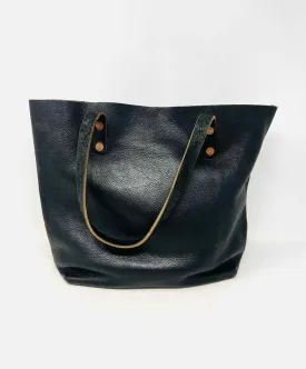 Black Shoulder Bag Pebbled Leather Designer Tote