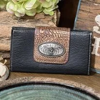 Black Wallet W/Steerhead