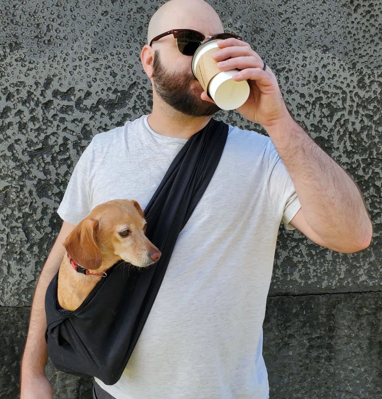 Black Woven Cotton Dog Sling (FINAL SALE)