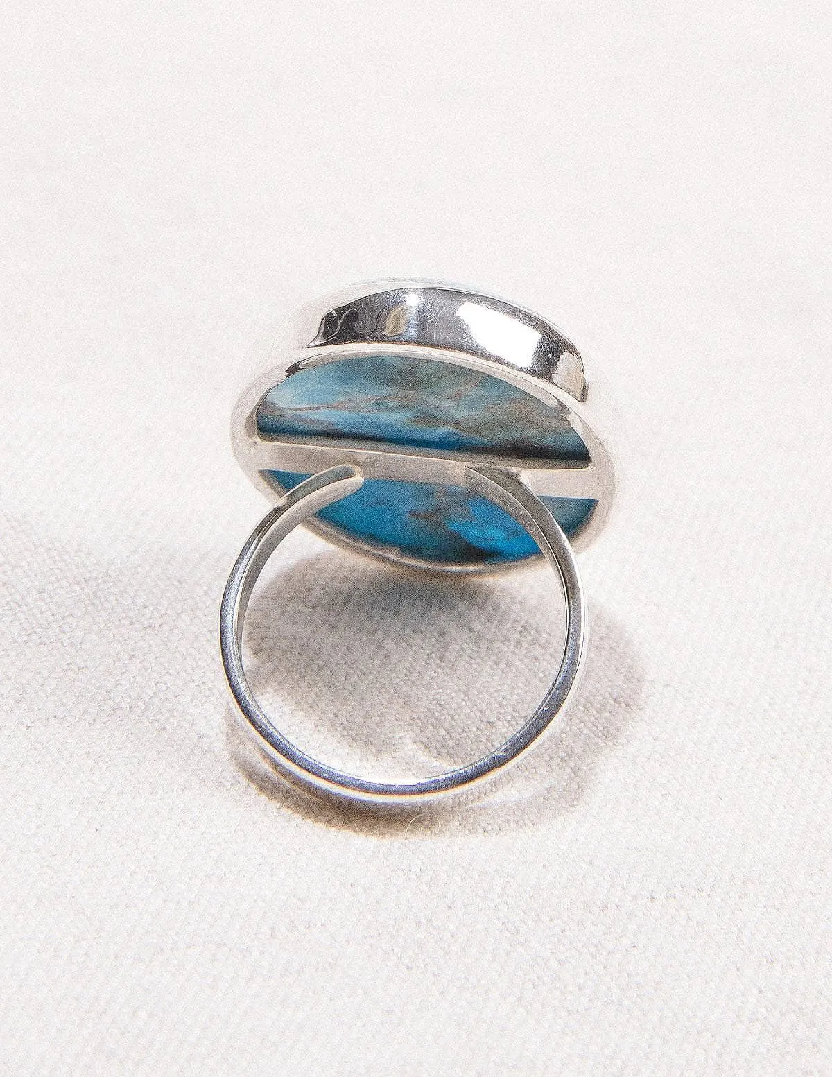 Blue Apatite Gemstone Ring - Adjustable