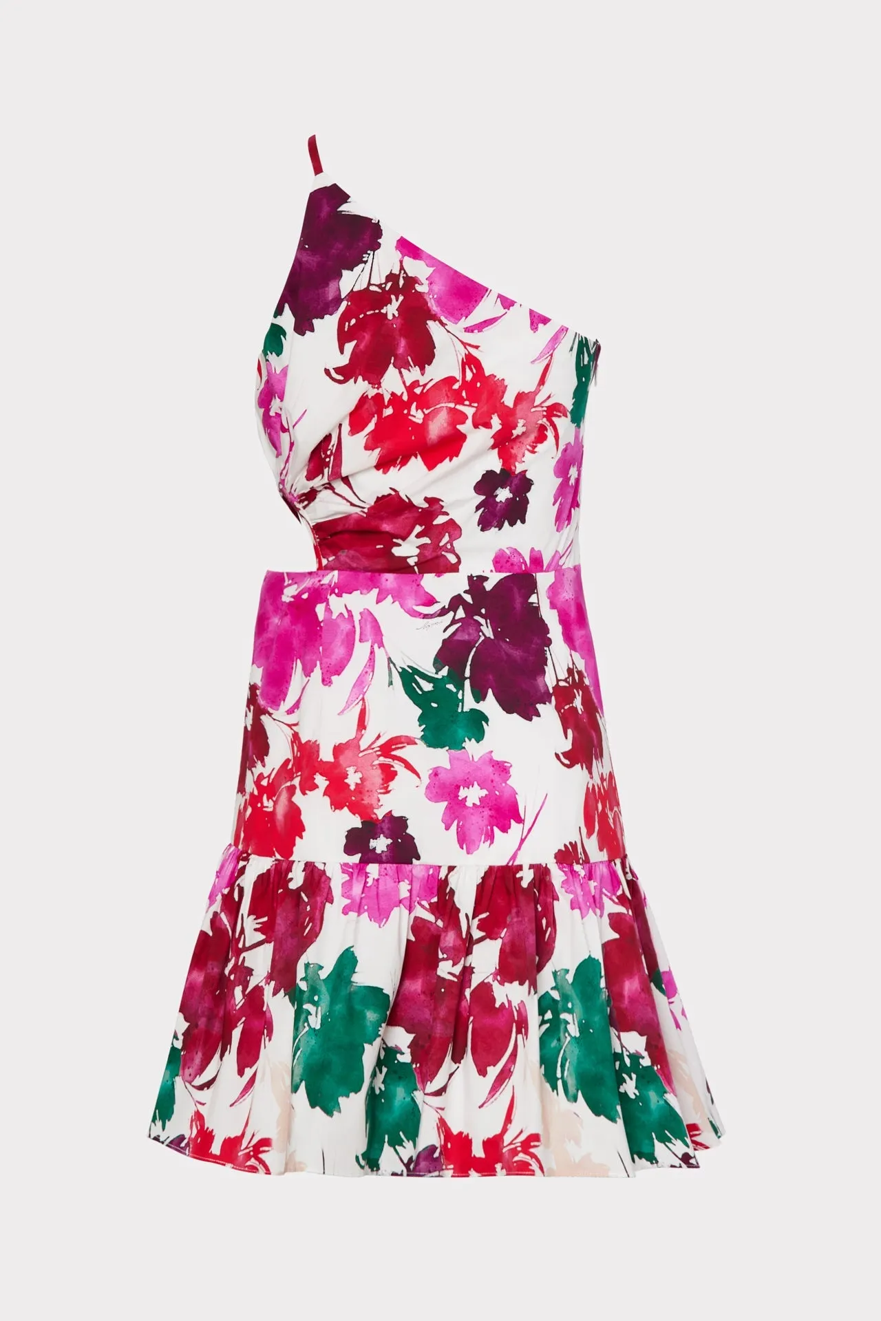 Brinlee Watercolor Silhouette Cutout Dress