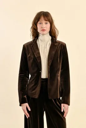 Brown Velvet Blazer