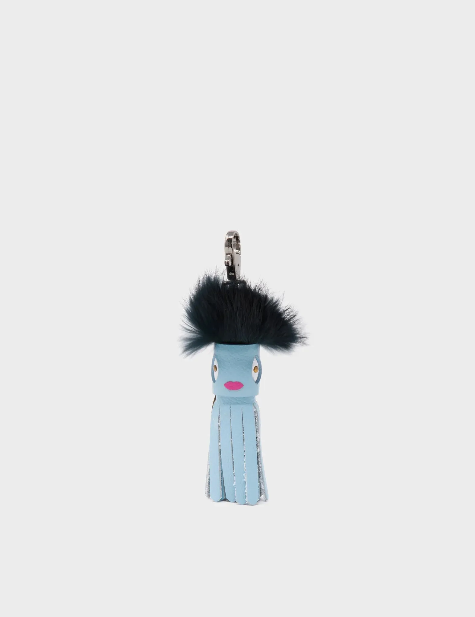 Callie Marie Mayne - Stratosphere Blue and Black Fur Keychain