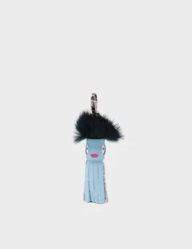 Callie Marie Mayne - Stratosphere Blue and Black Fur Keychain