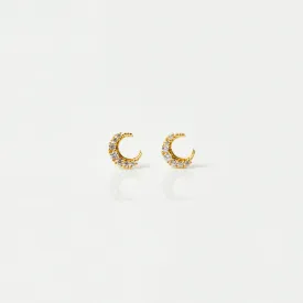 Celestial Moon Stud Earrings