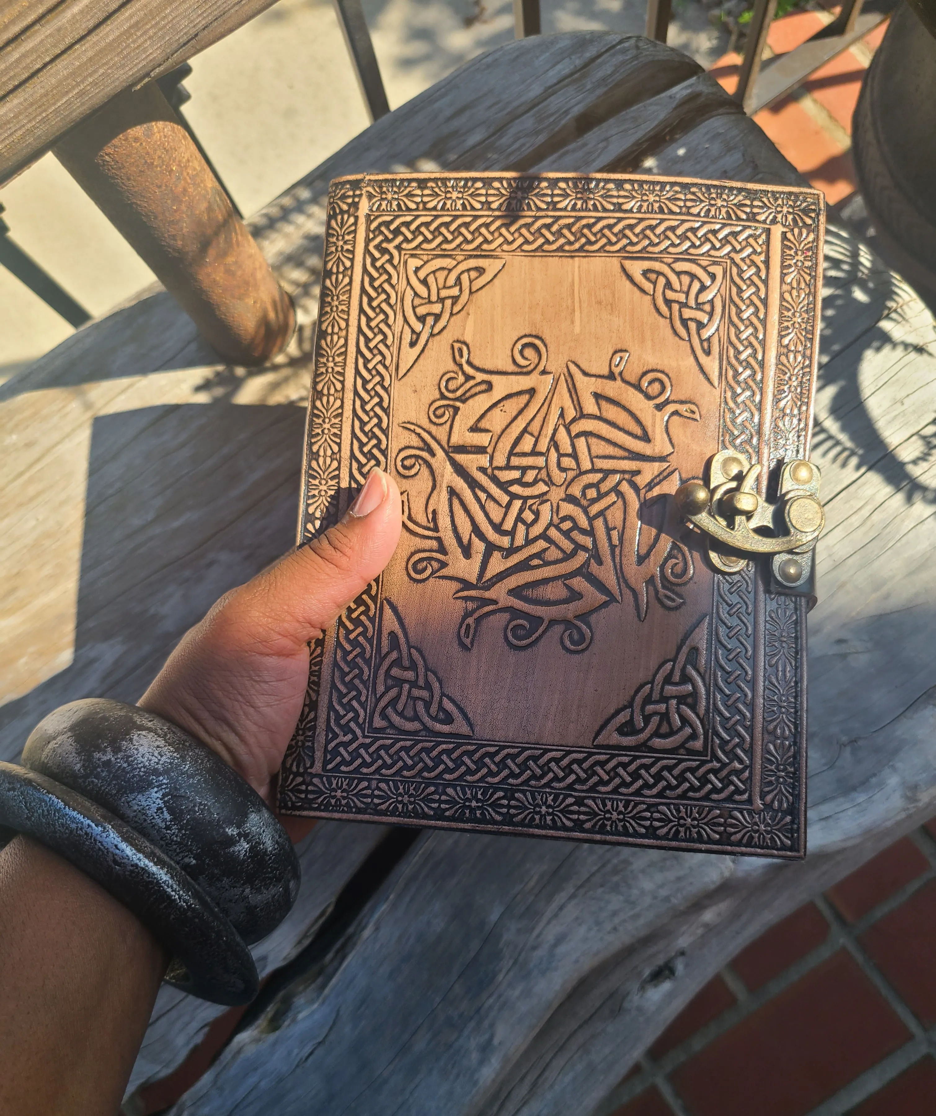 Celtic Infinity Knot and Star Leather Journal