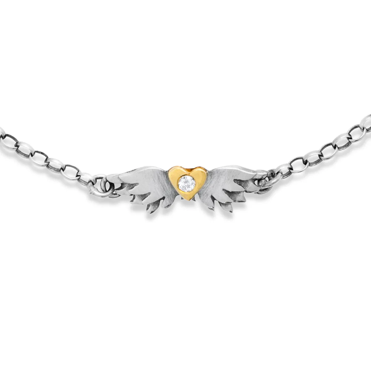 Classic Diamond Winged Heart Bracelet