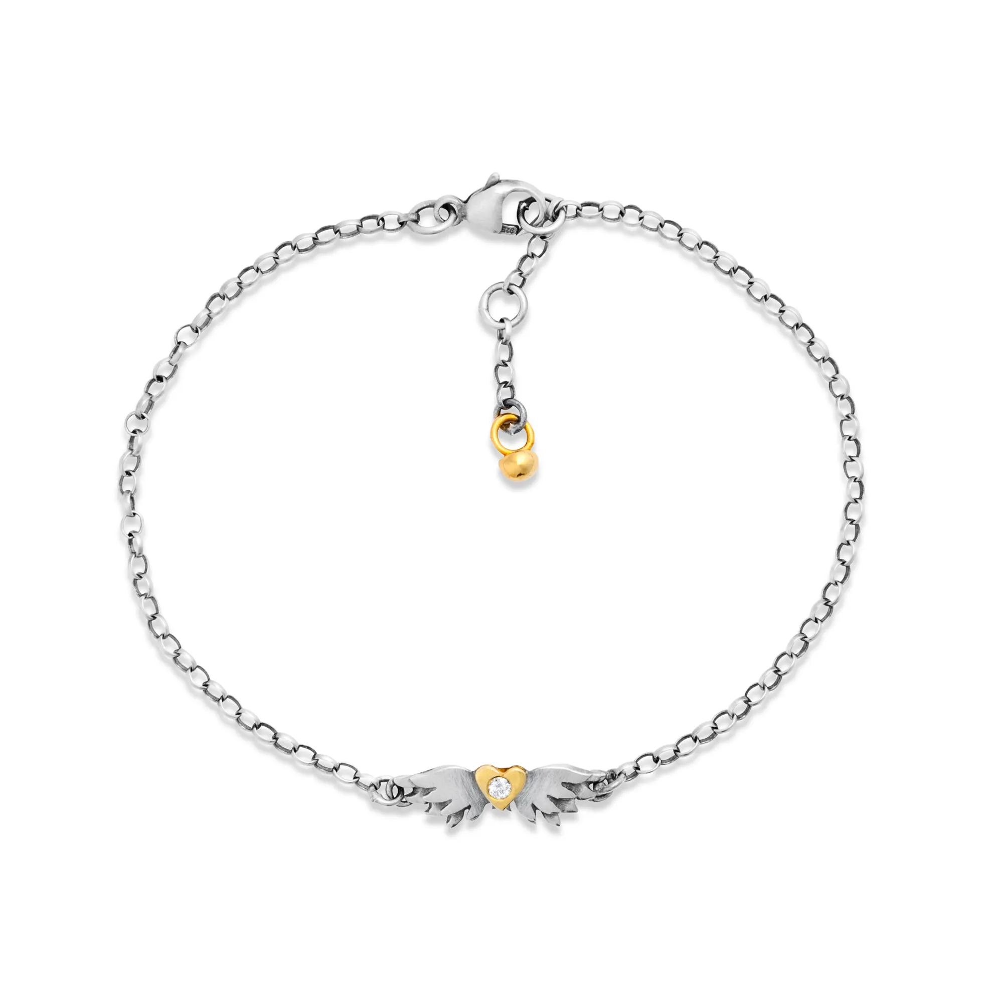 Classic Diamond Winged Heart Bracelet