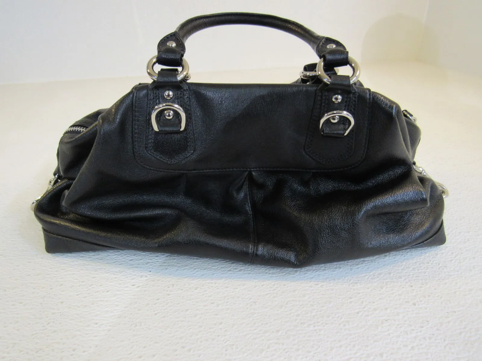 Coach Satchel Handbags Madison Audrey Purse Black Leather D1226-F15447 -- Used