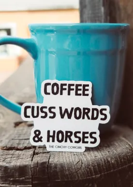 Coffee Cuss Words & Horses Sticker