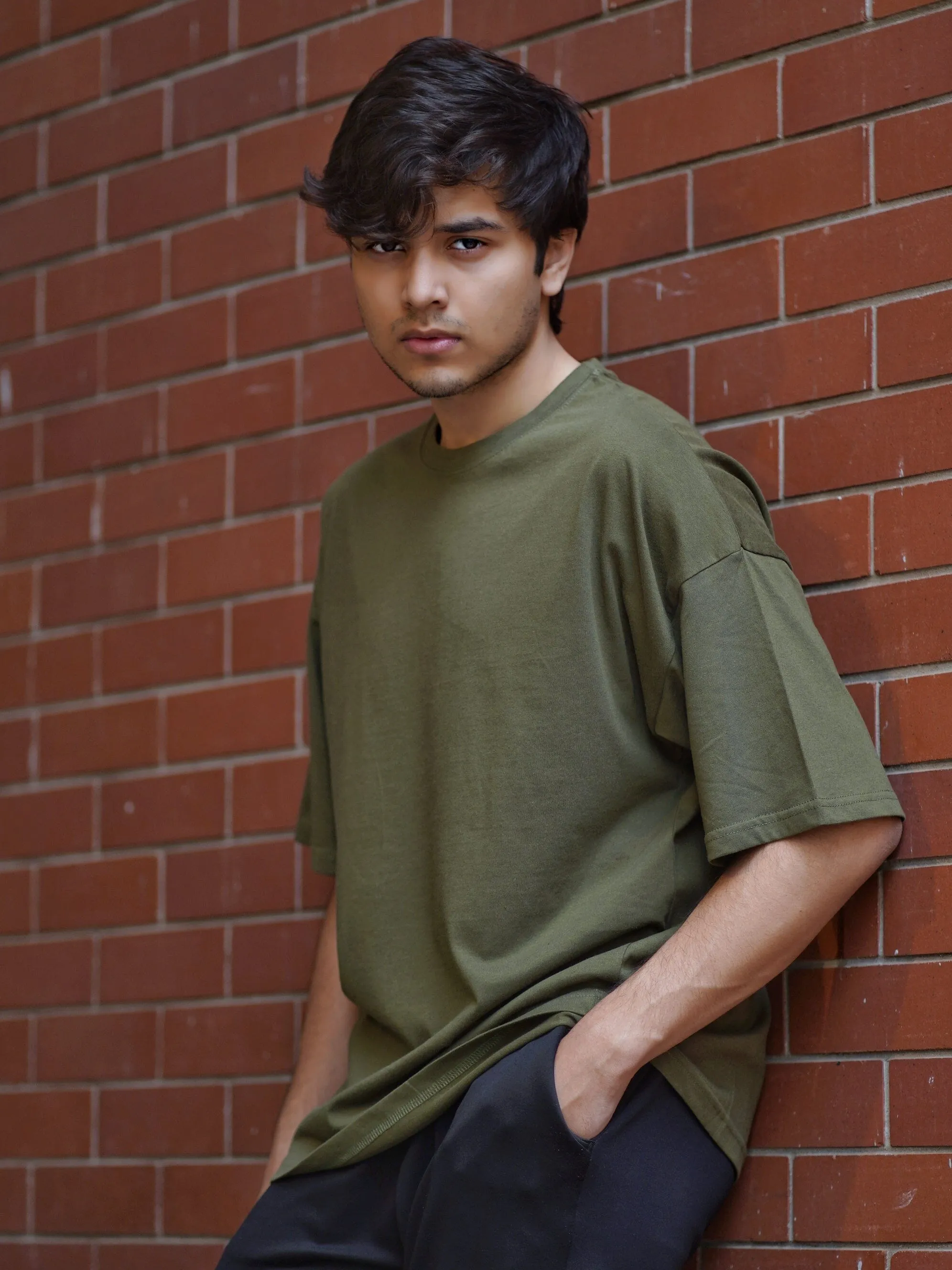 Drop Shoulder Olive