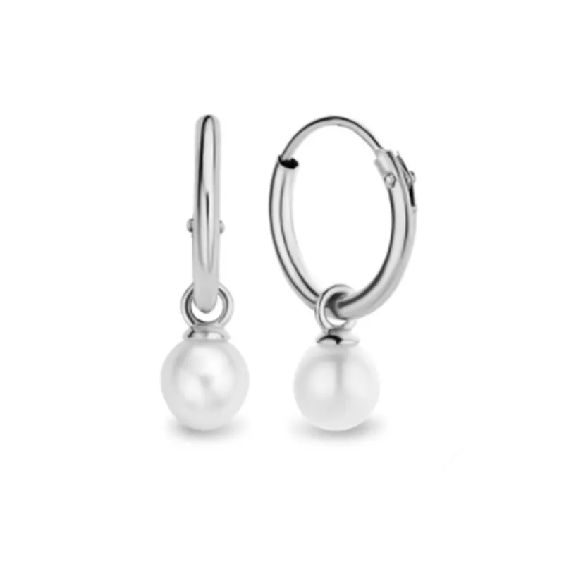 Fashion Geometric Sterling Silver Pearl Earrings