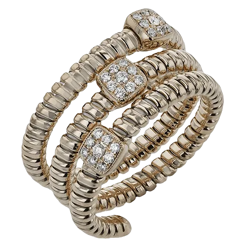 Fashion Ring In 18k Gold With Diamonds