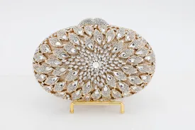 Gold and Diamond Oval Evening Bag