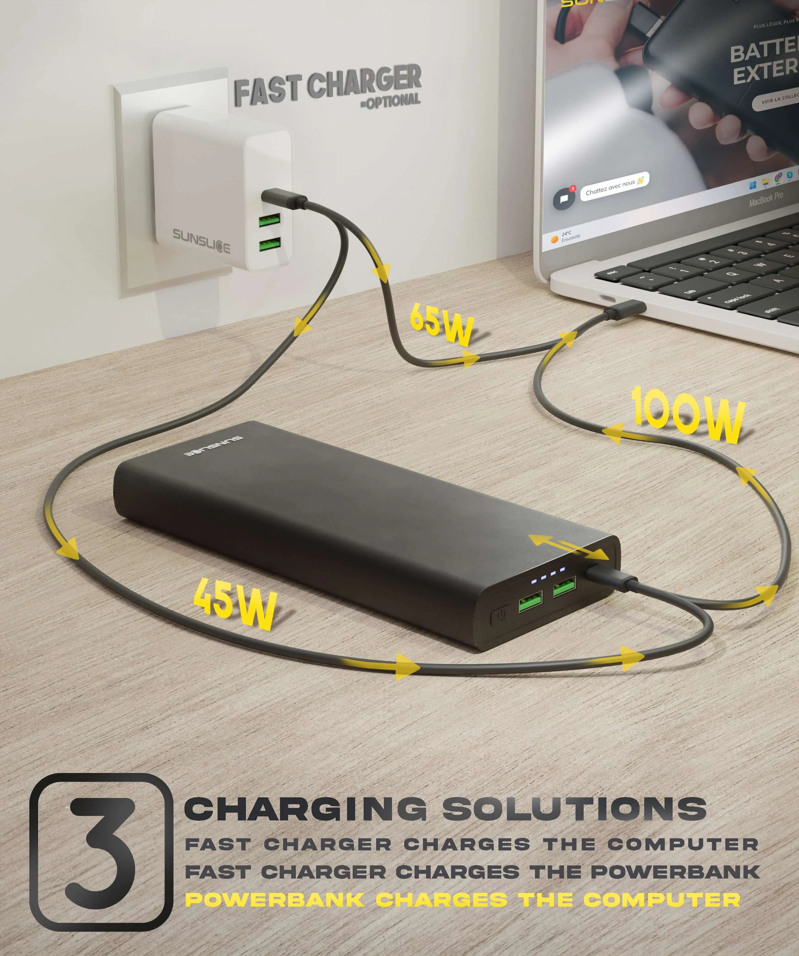 Gravity 100 Watts - Power Bank for Laptop