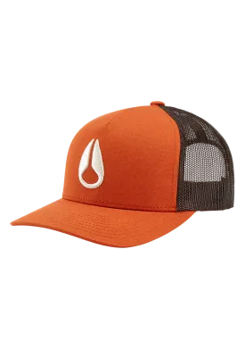 Iconed Trucker Hat - Orange / Brown