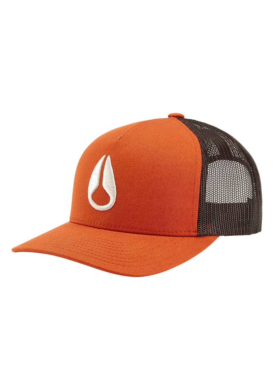 Iconed Trucker Hat - Orange / Brown