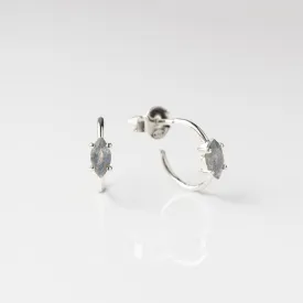 Labradorite Marquise Hoop Earrings