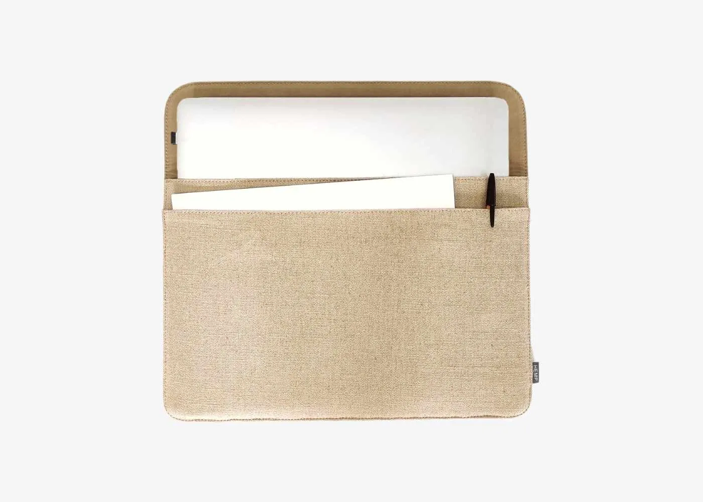 Laptop case in Beige hemp