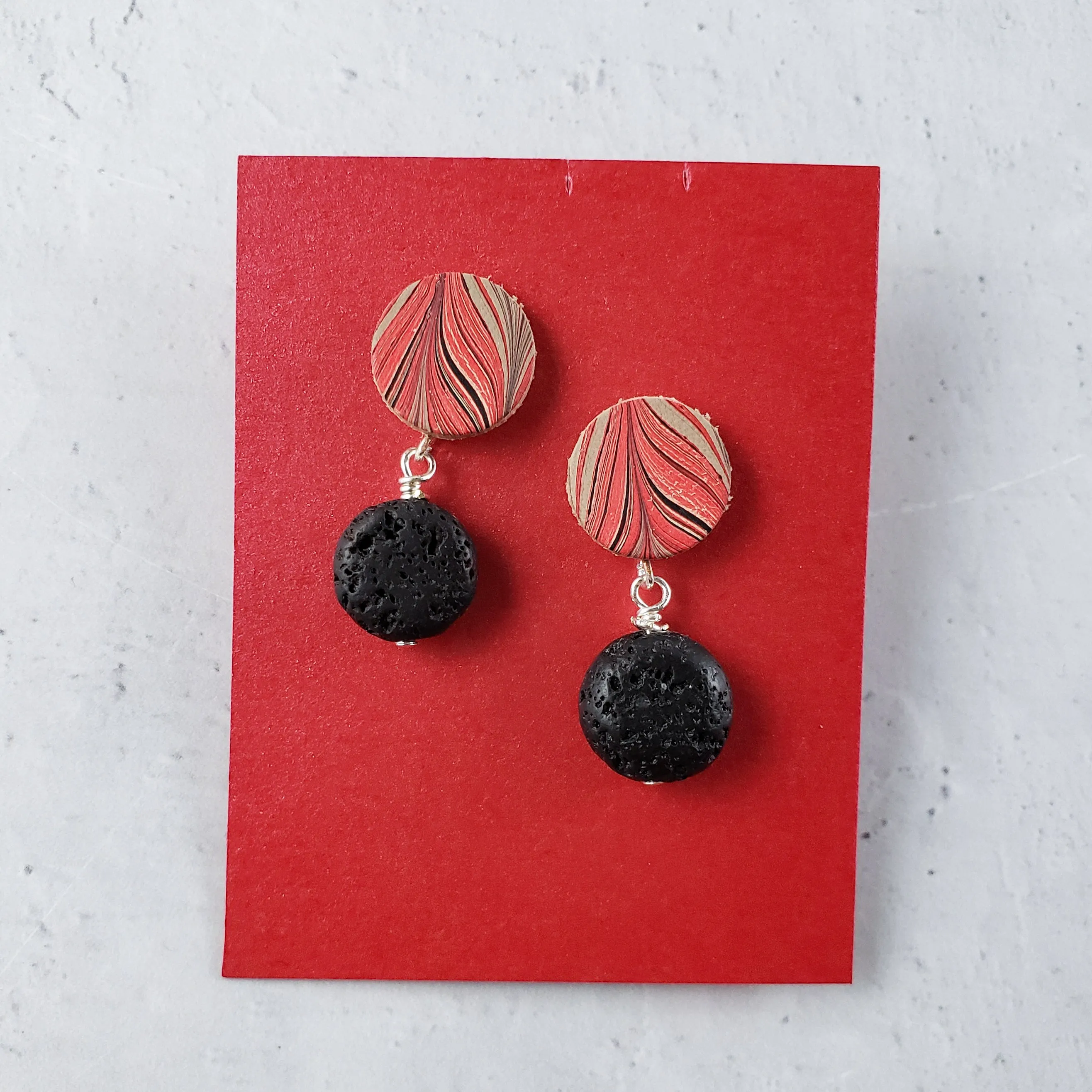 Lava Rock Earrings by Pat K. Thomas